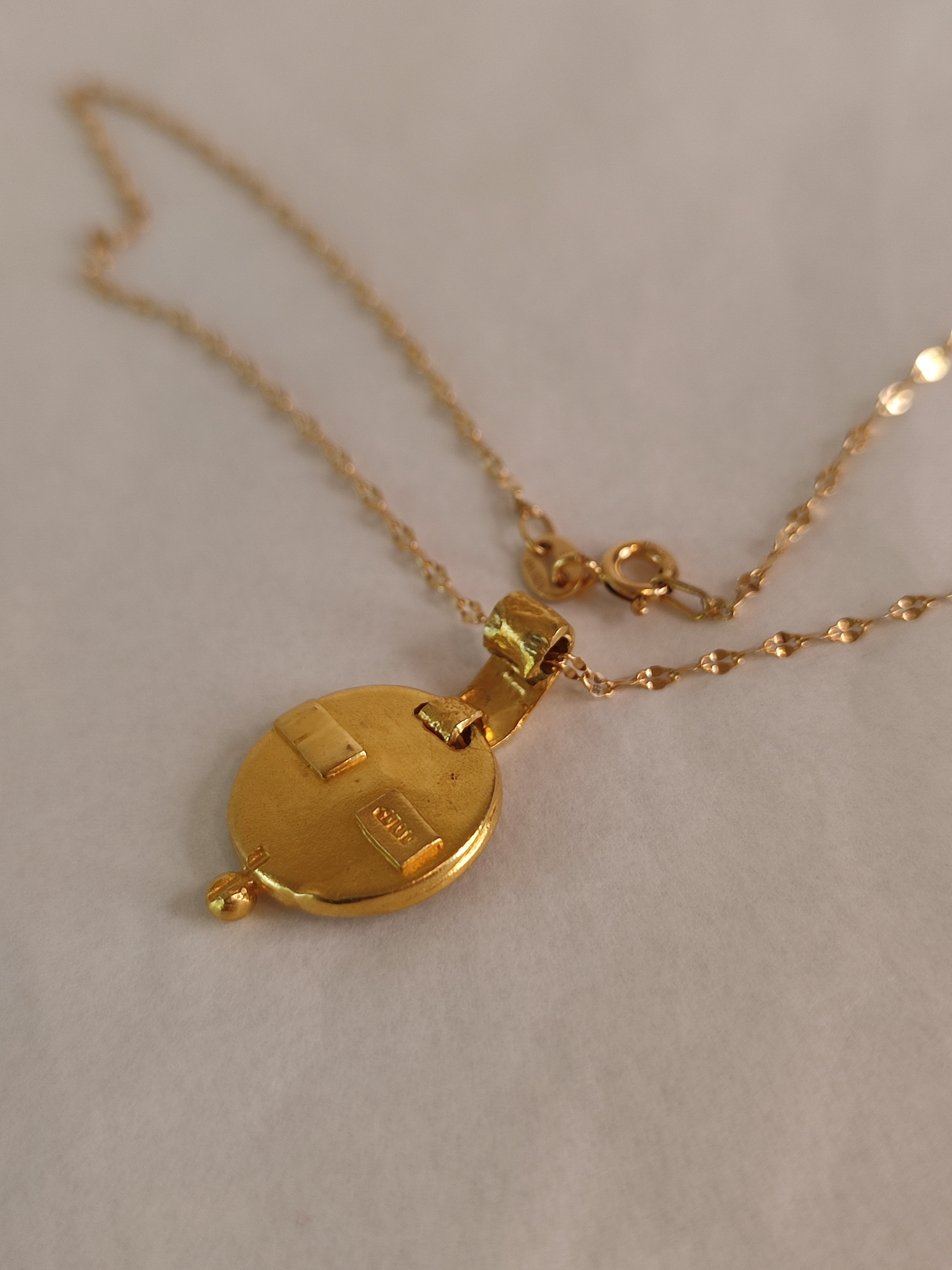 Handmade Gold Medallion 14k Pendant