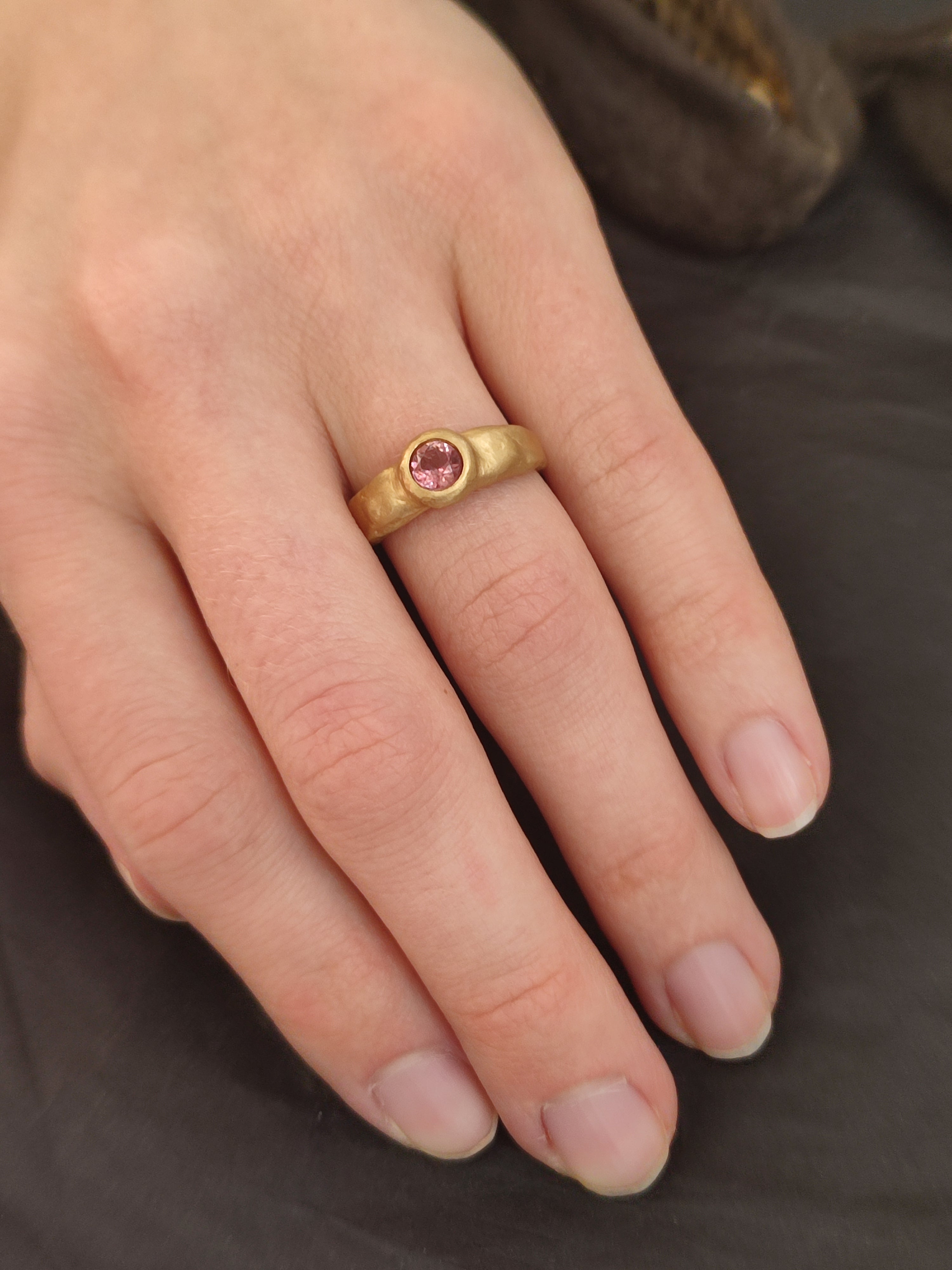 rustic gold tourmaline ring