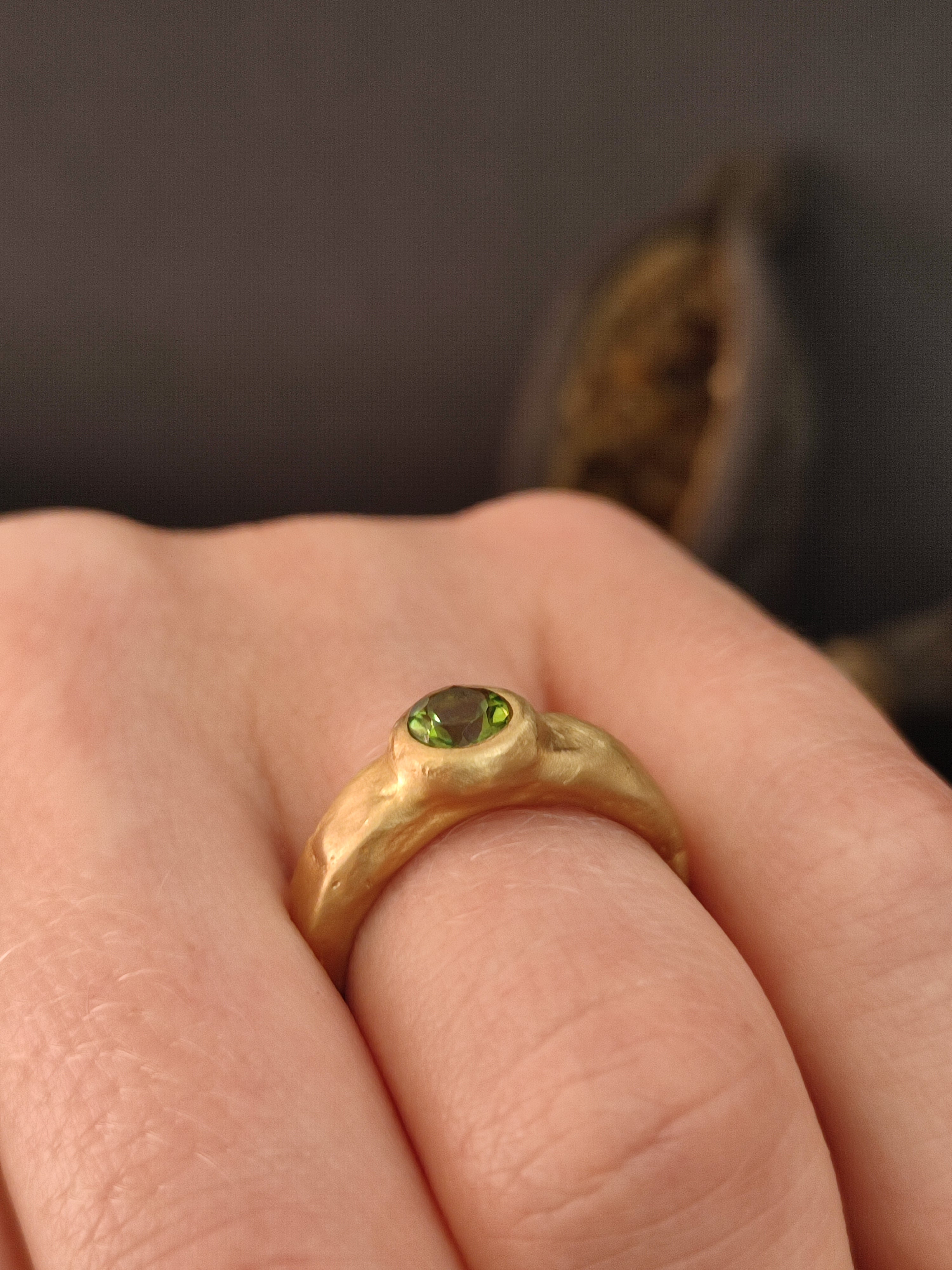 rustic tourmaline ring