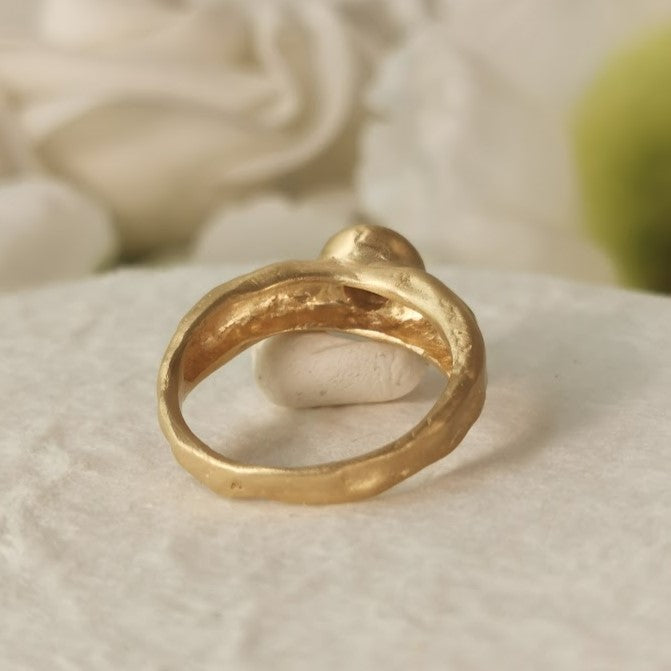 Moissanite Gold Engagement Ring Molten Gold