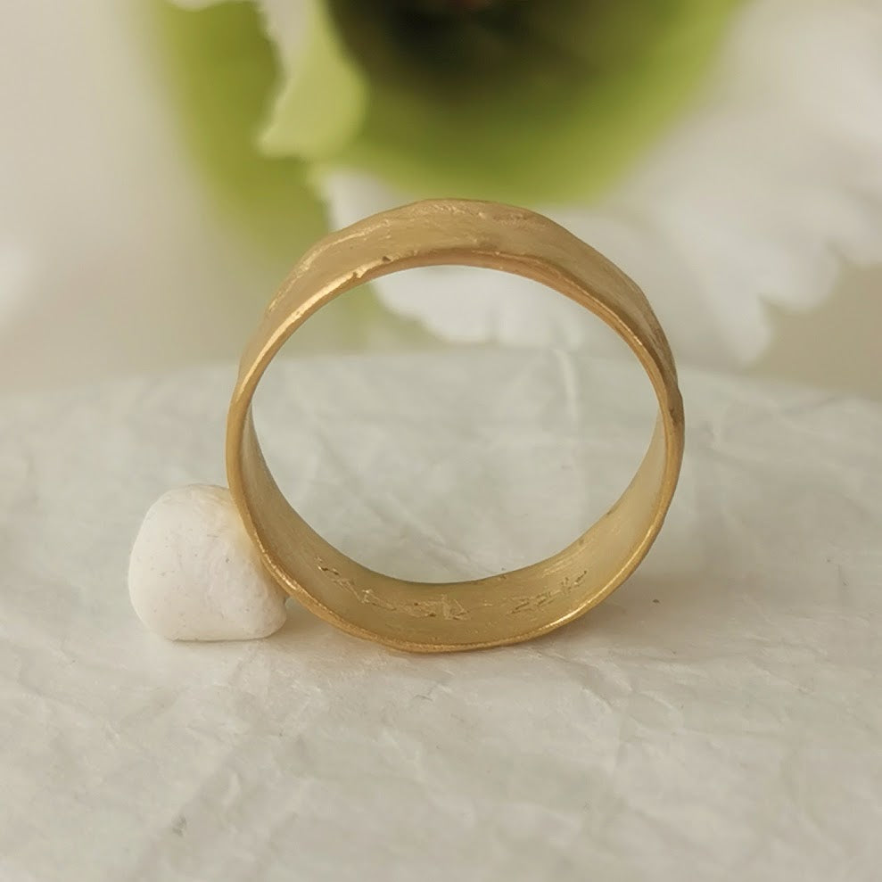 6mm Wide Wedding Ring 22k Solid Gold