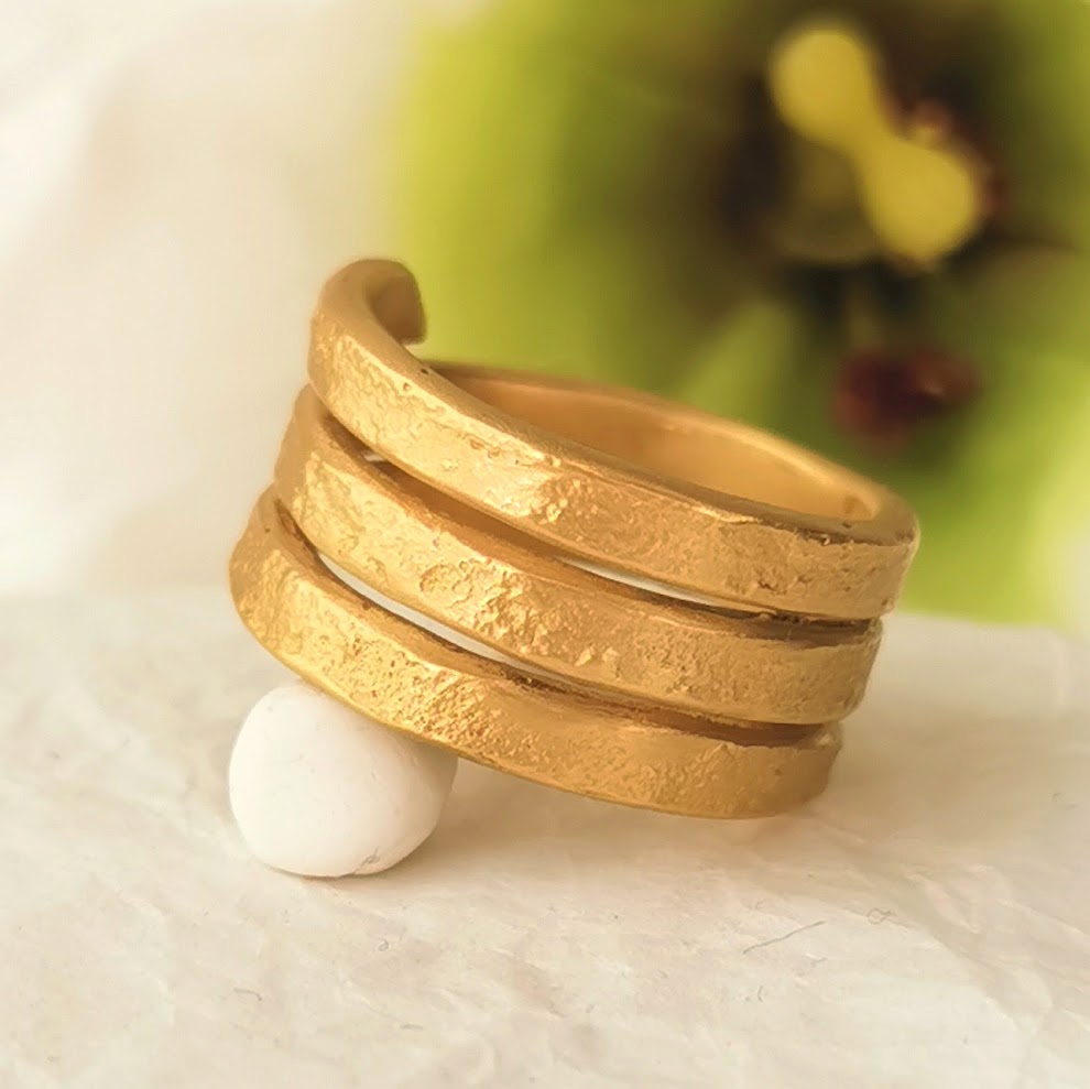 22k solid gold wrap ring