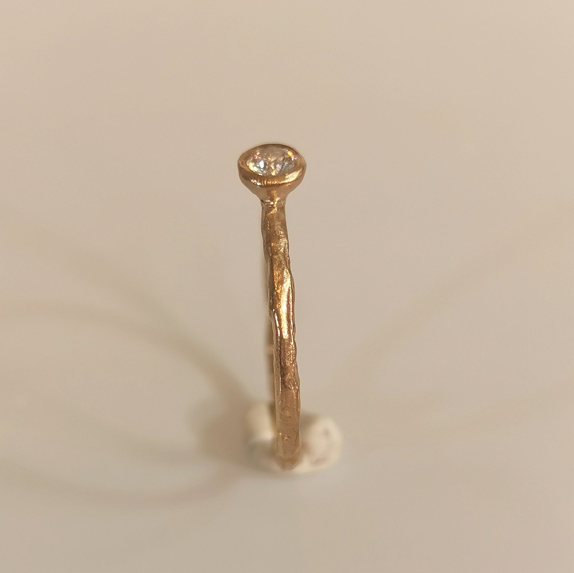Minimalistic Promise Ring, Bezel Set Diamond Engagement Ring