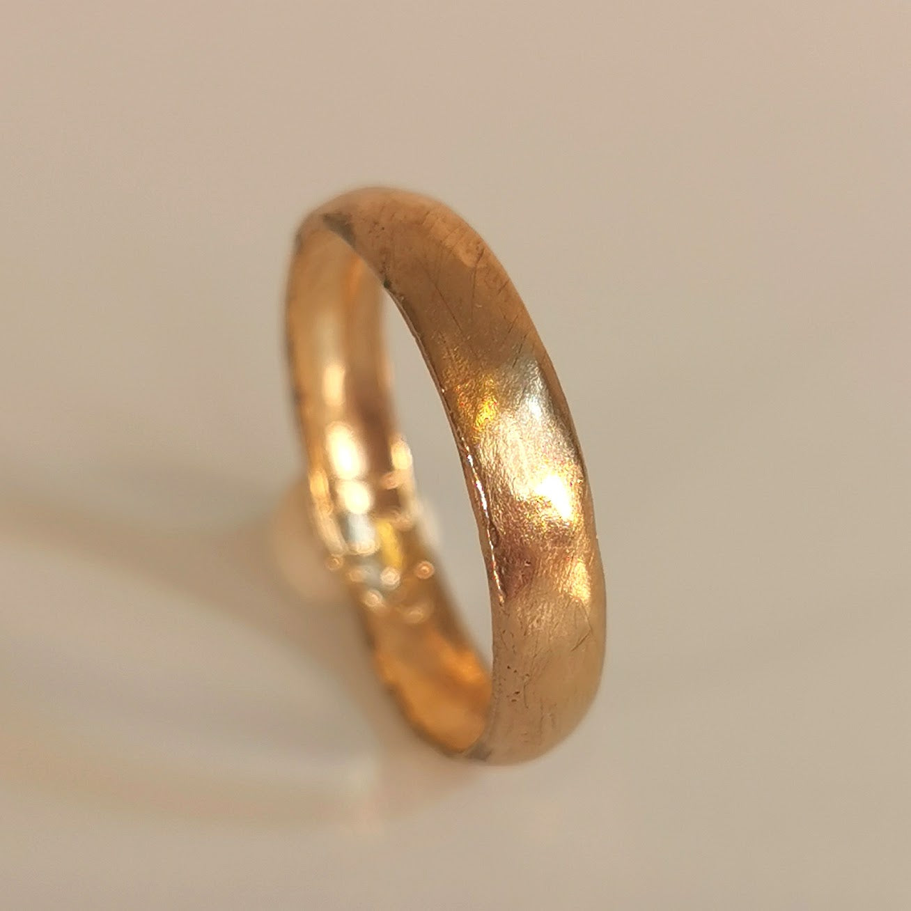 Organic Gold Wedding Band, Minimal Everyday Band