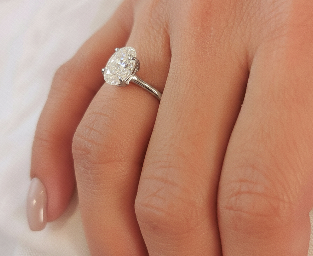 Impressive Oval 2 Carat Lab-Grown Diamond Engagement Ring