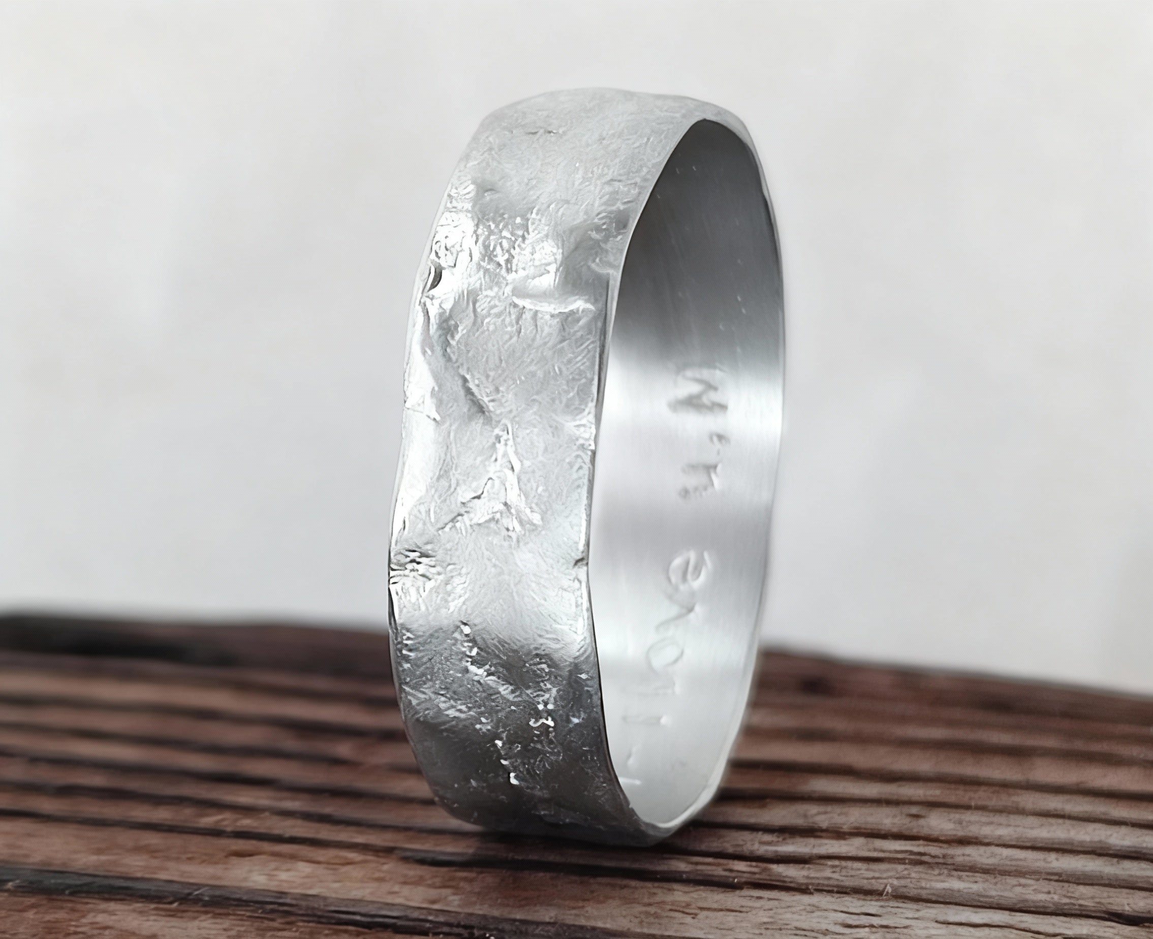Handmade Sterling Silver Wide Band, Raw Textured Minimal Unisex Ring
