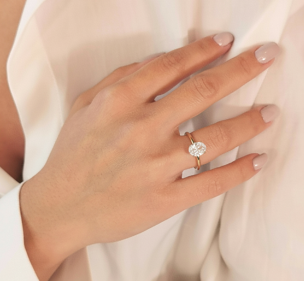 Impressive Oval 2 Carat Lab-Grown Diamond Engagement Ring