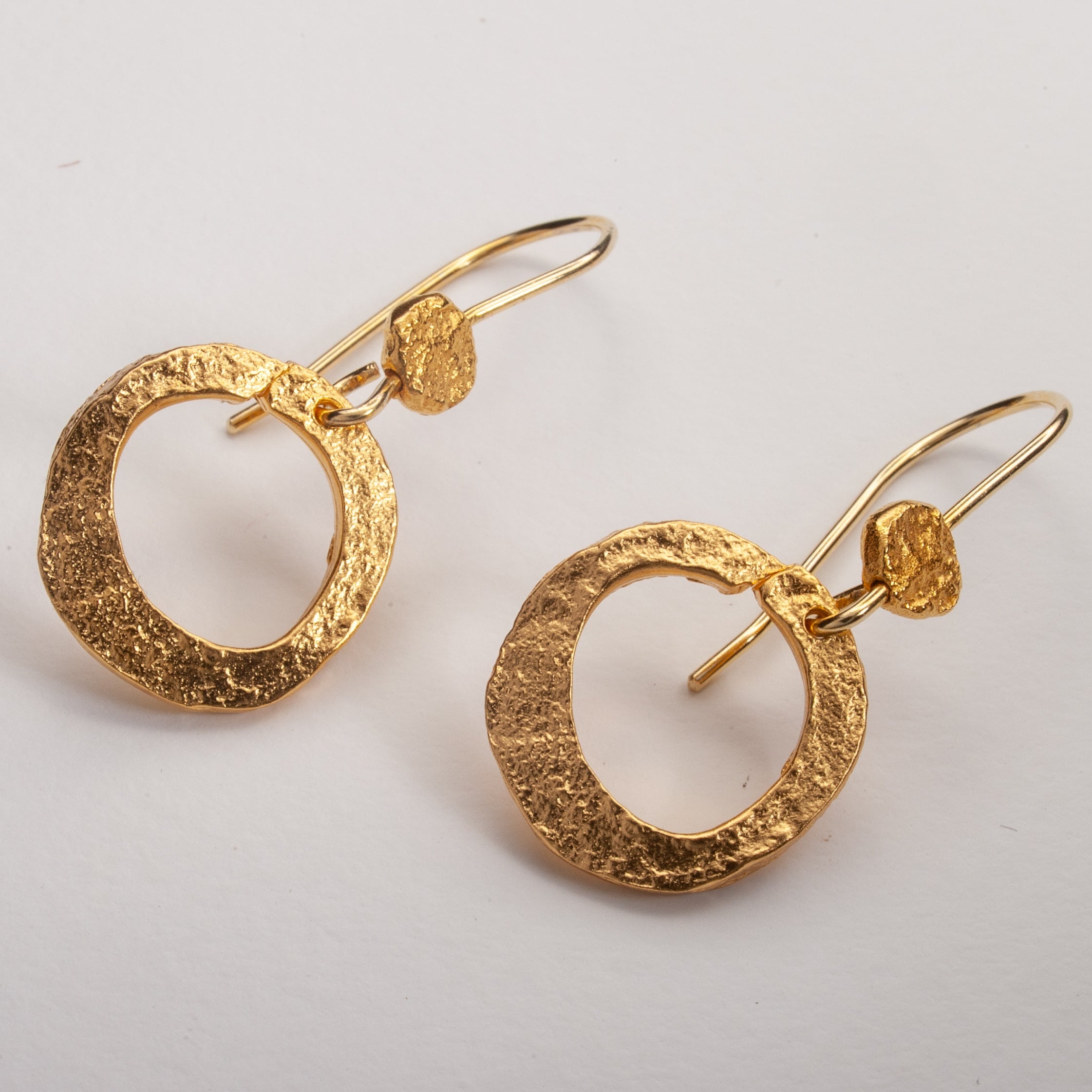 Geometric Gold Circle Dangle Earrings