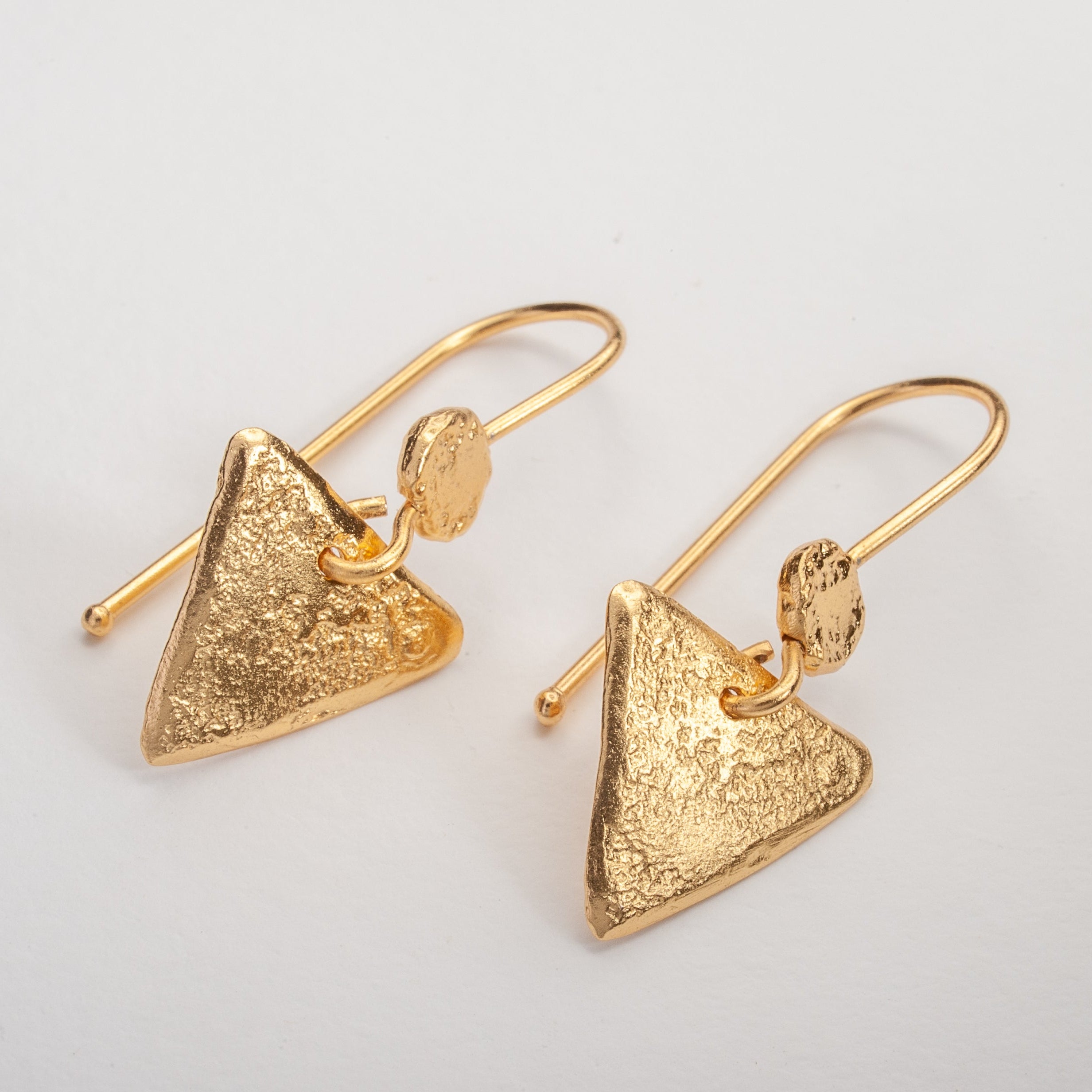small gold Triangle Earrings