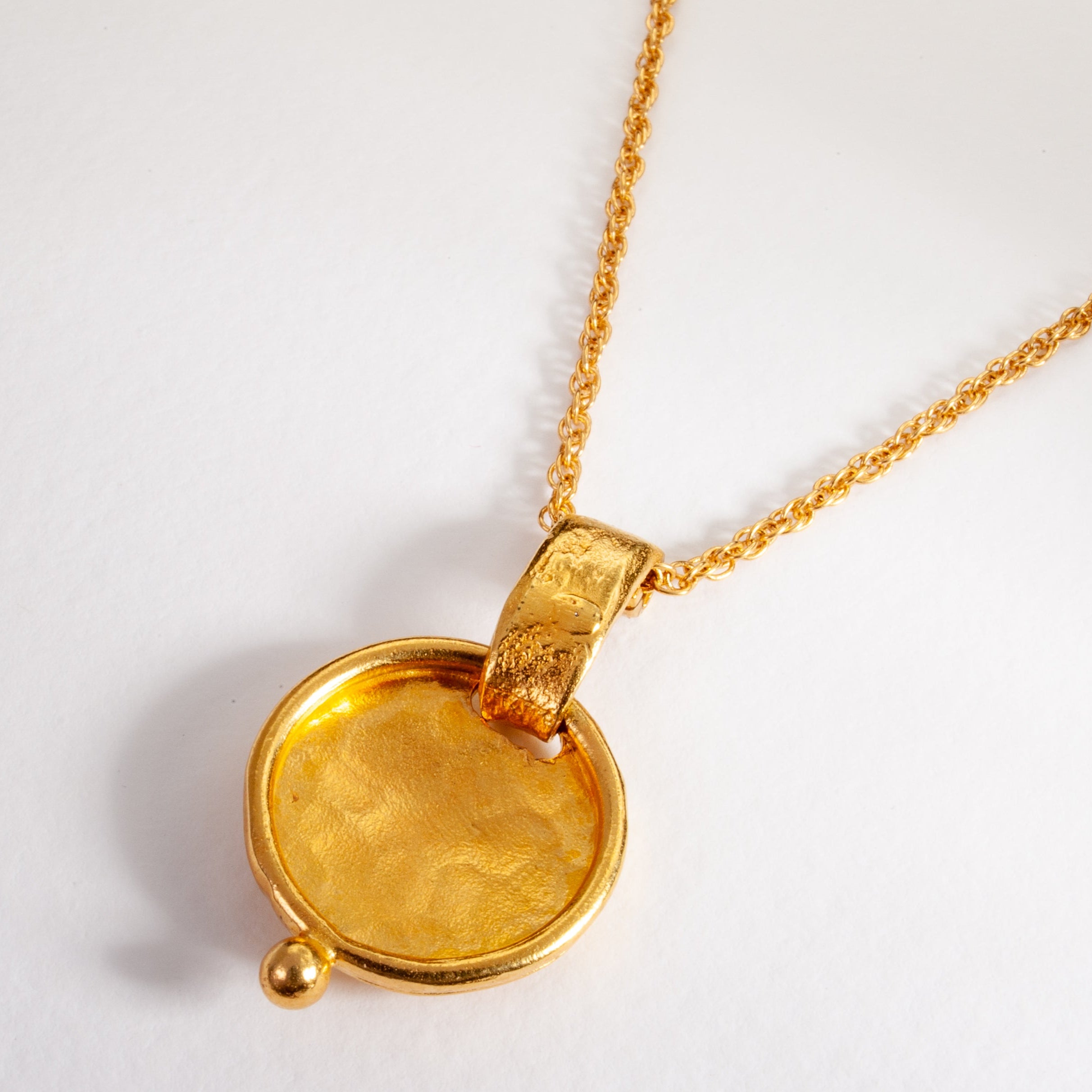 handmade gold medallion necklace
