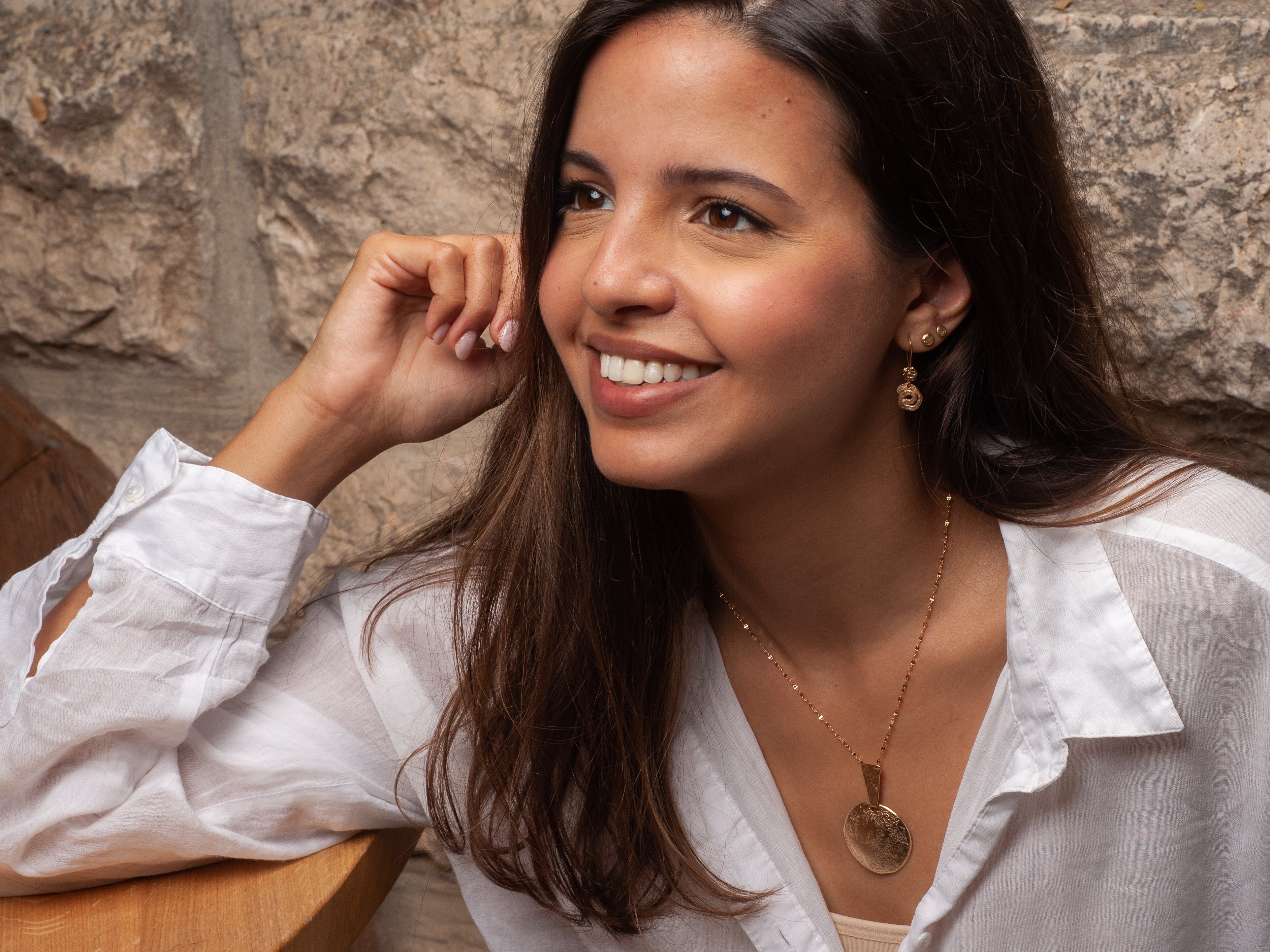 Textured 14k Gold Small Spiral Earrings