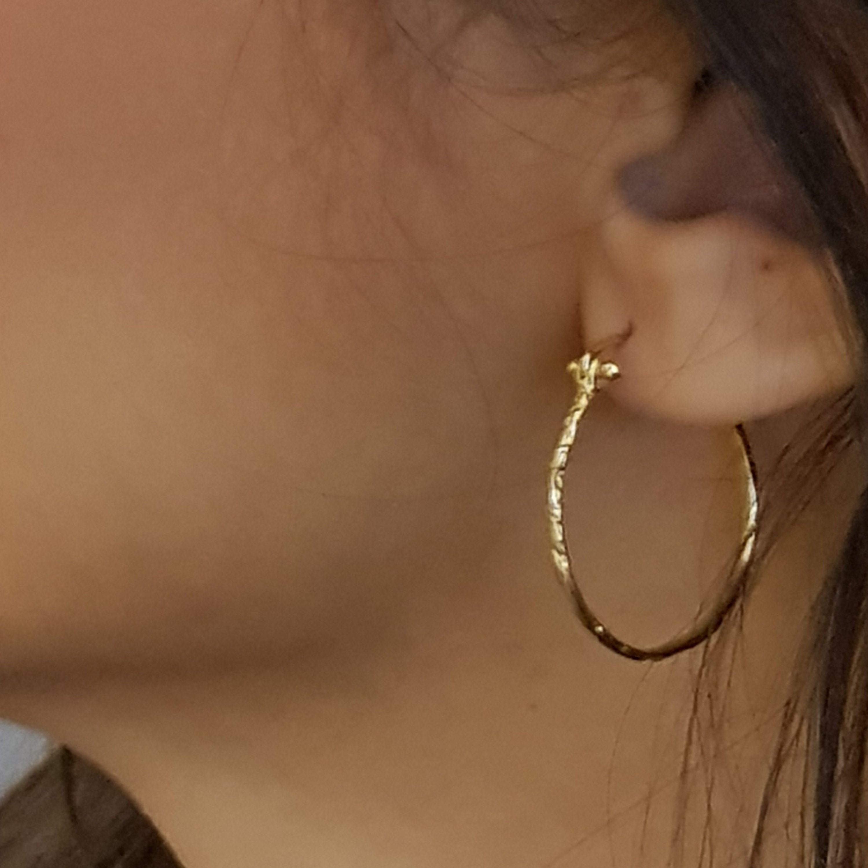 Handmade 14k Gold Small Hoop Earrings