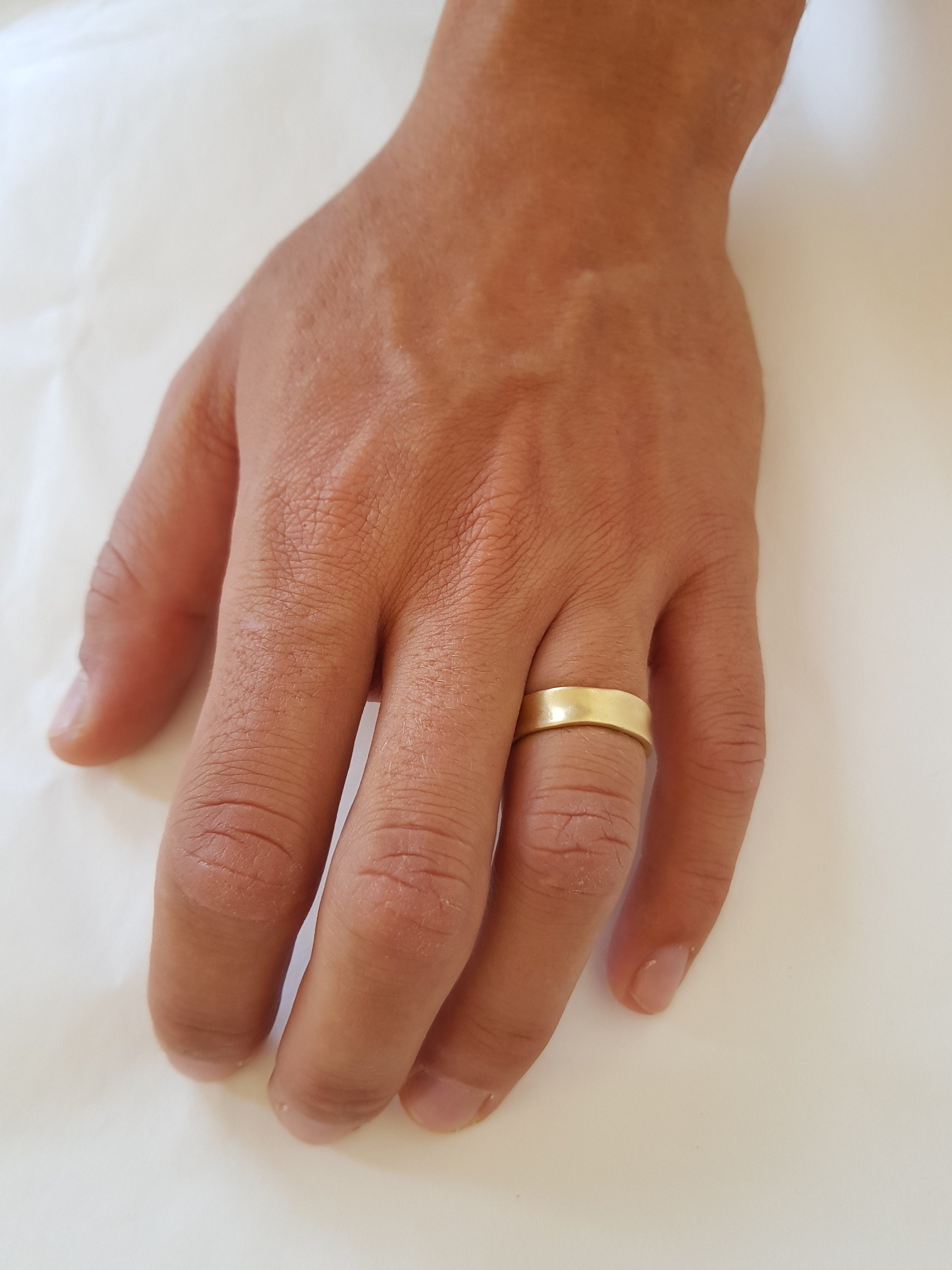 14K Solid Gold Classic Wedding Ring Smooth Matte Finish