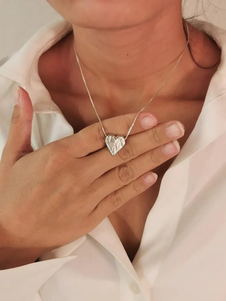 Silver Heart Pendant Necklace