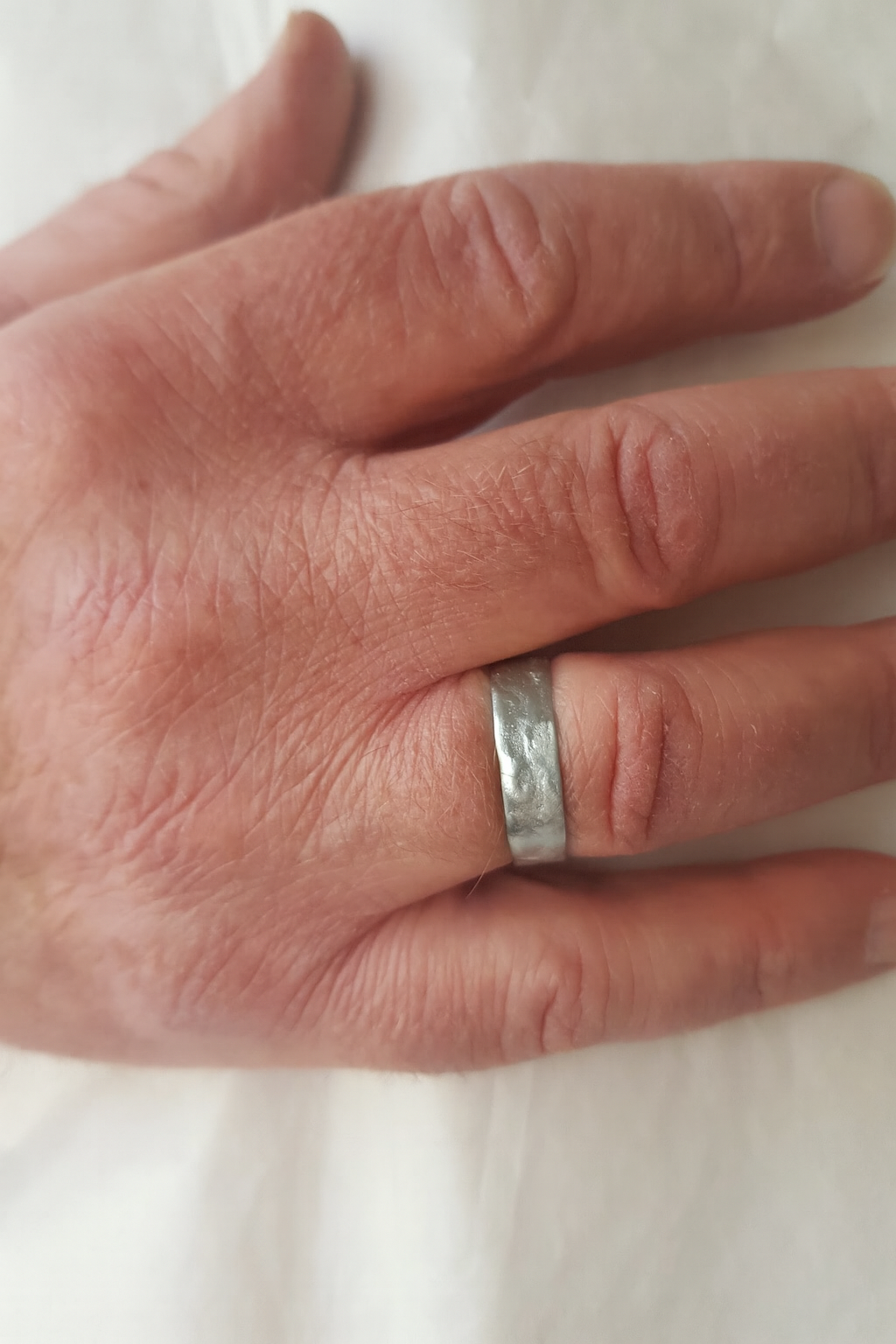 Handmade Sterling Silver Wide Band, Raw Textured Minimal Unisex Ring