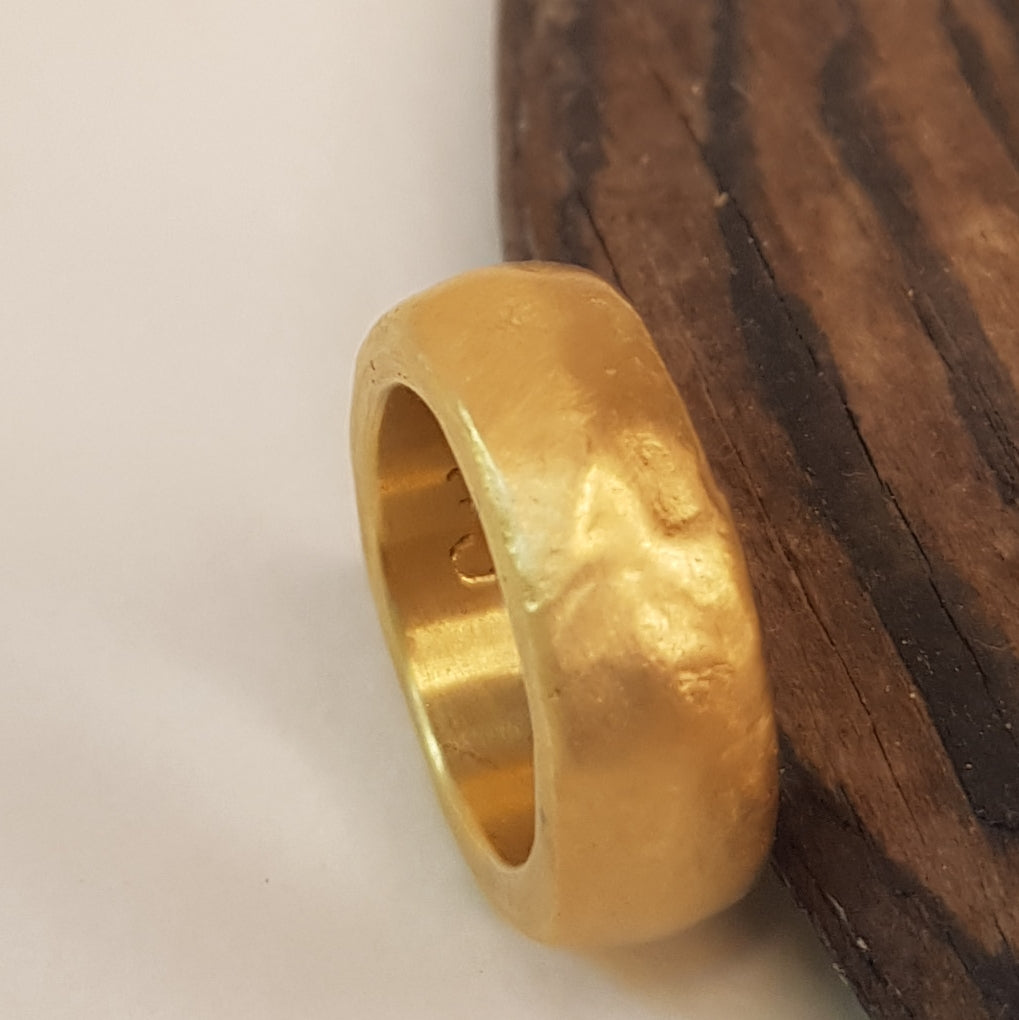 Thick 18K Solid Gold Statement Wedding Ring