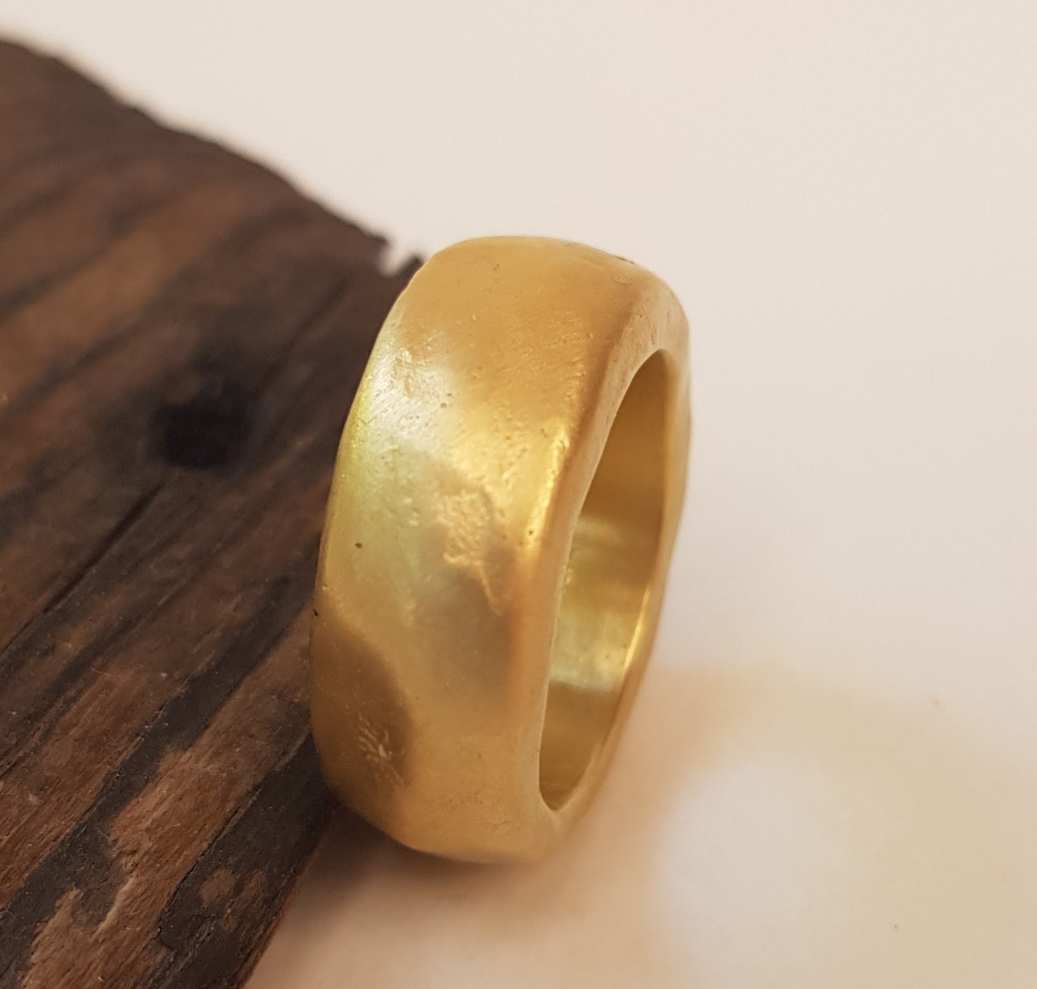 Thick 18K Solid Gold Statement Wedding Ring