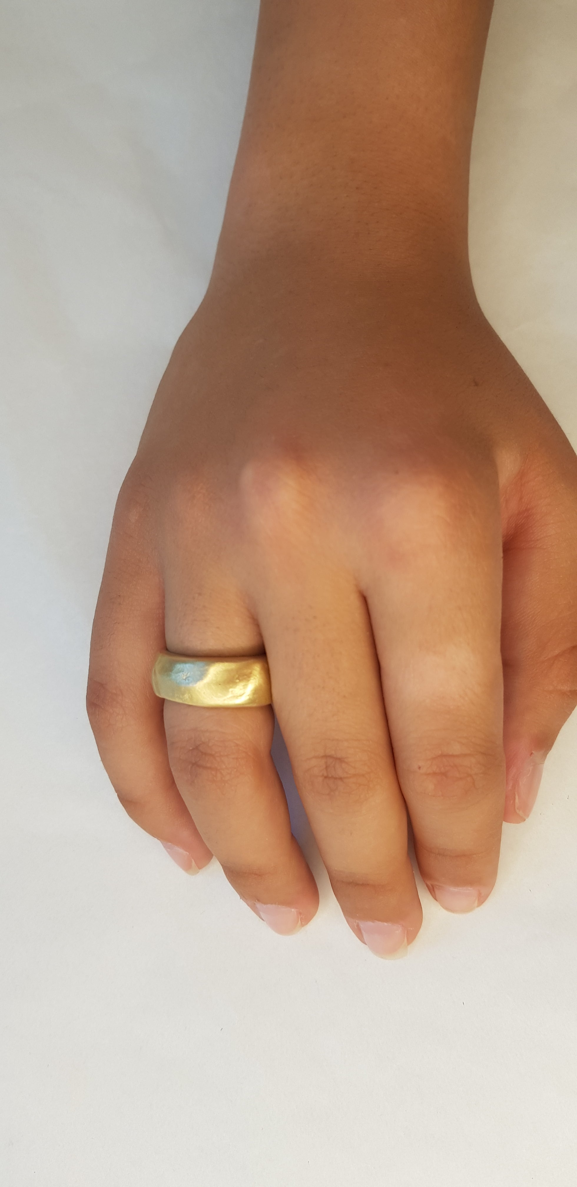 Thick 18K Solid Gold Statement Wedding Ring