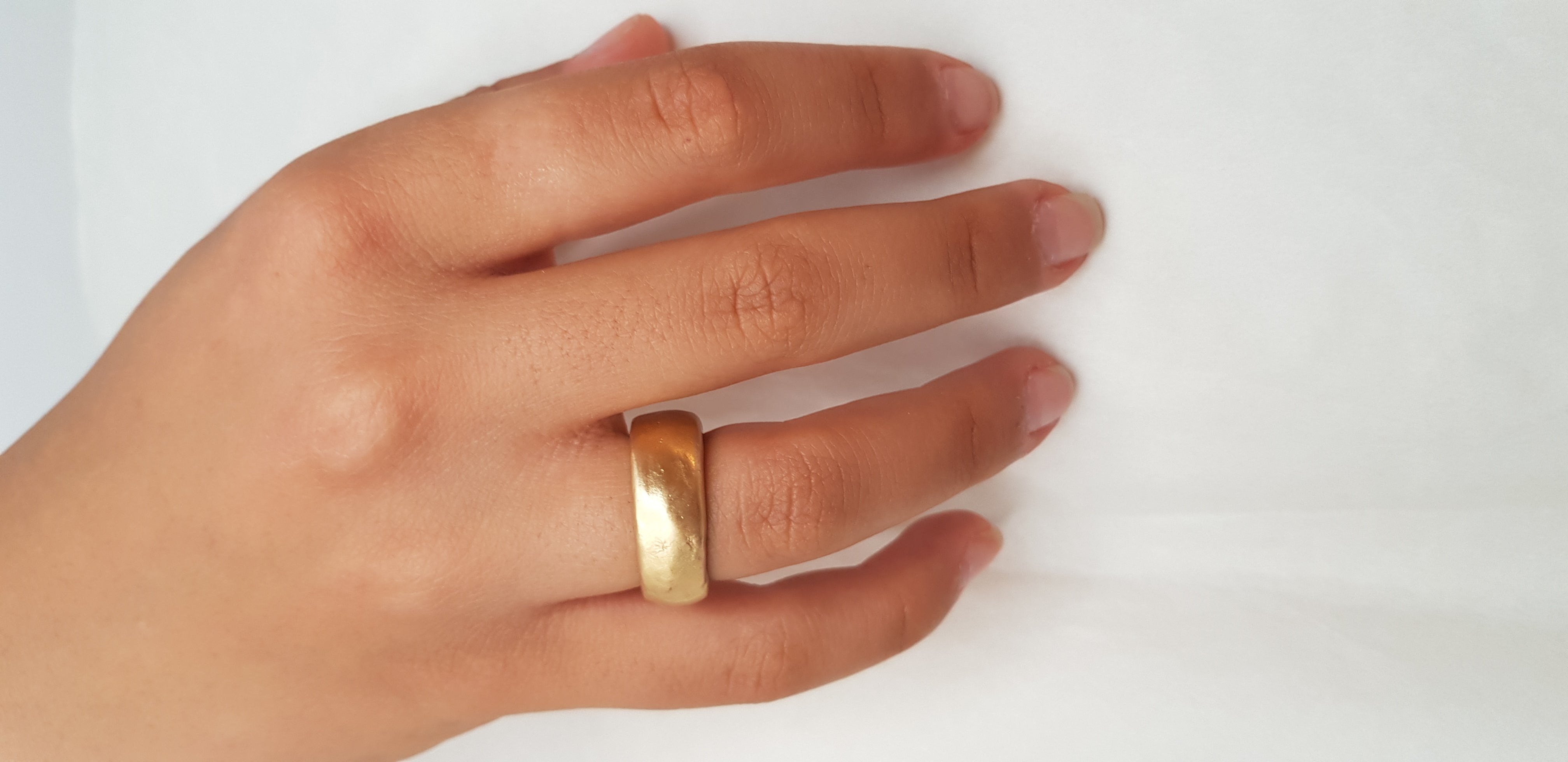 Thick 18K Solid Gold Statement Wedding Ring