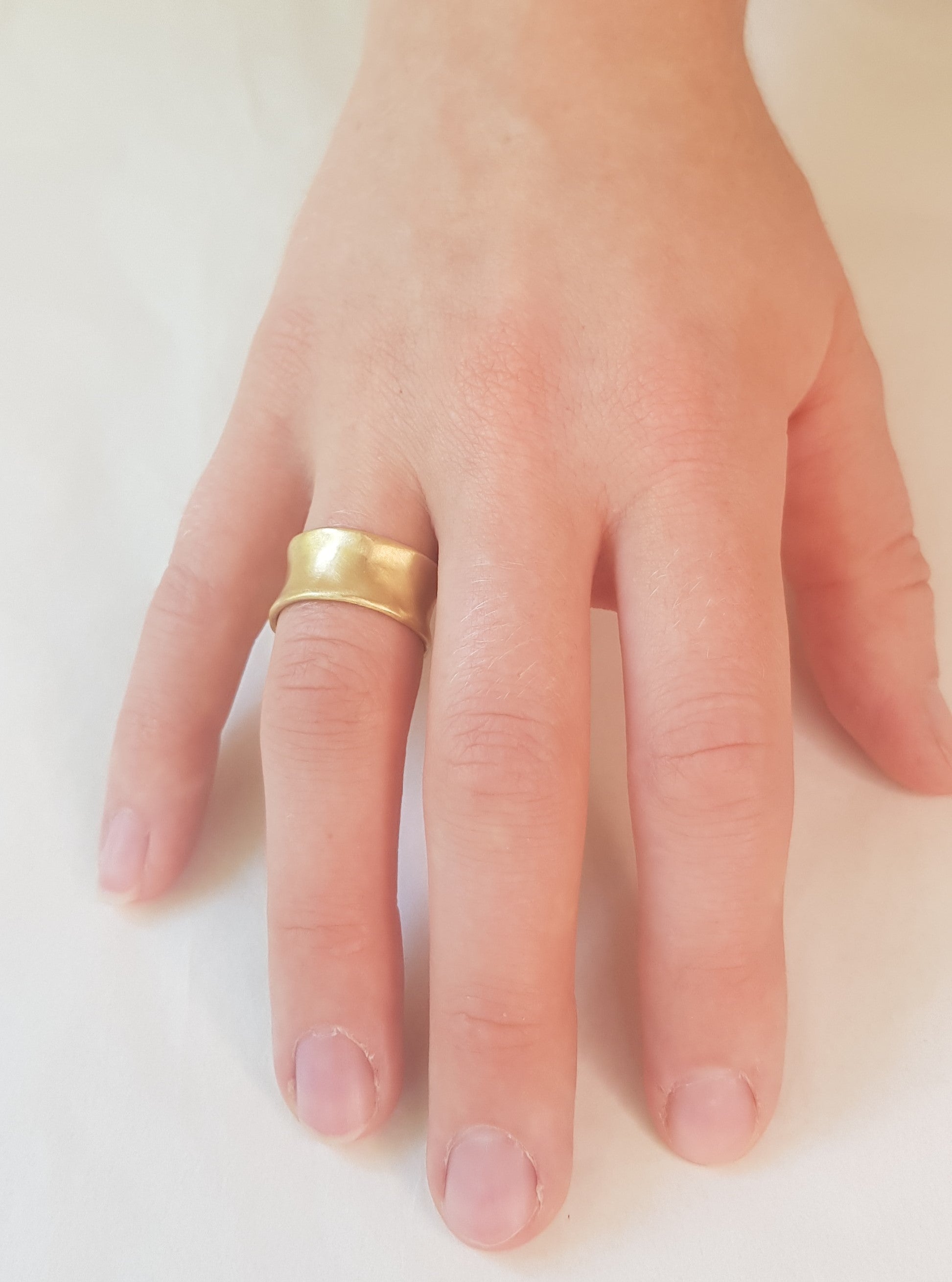 10mm Wide Wedding Ring Matte Gold Finish-ZadokGold