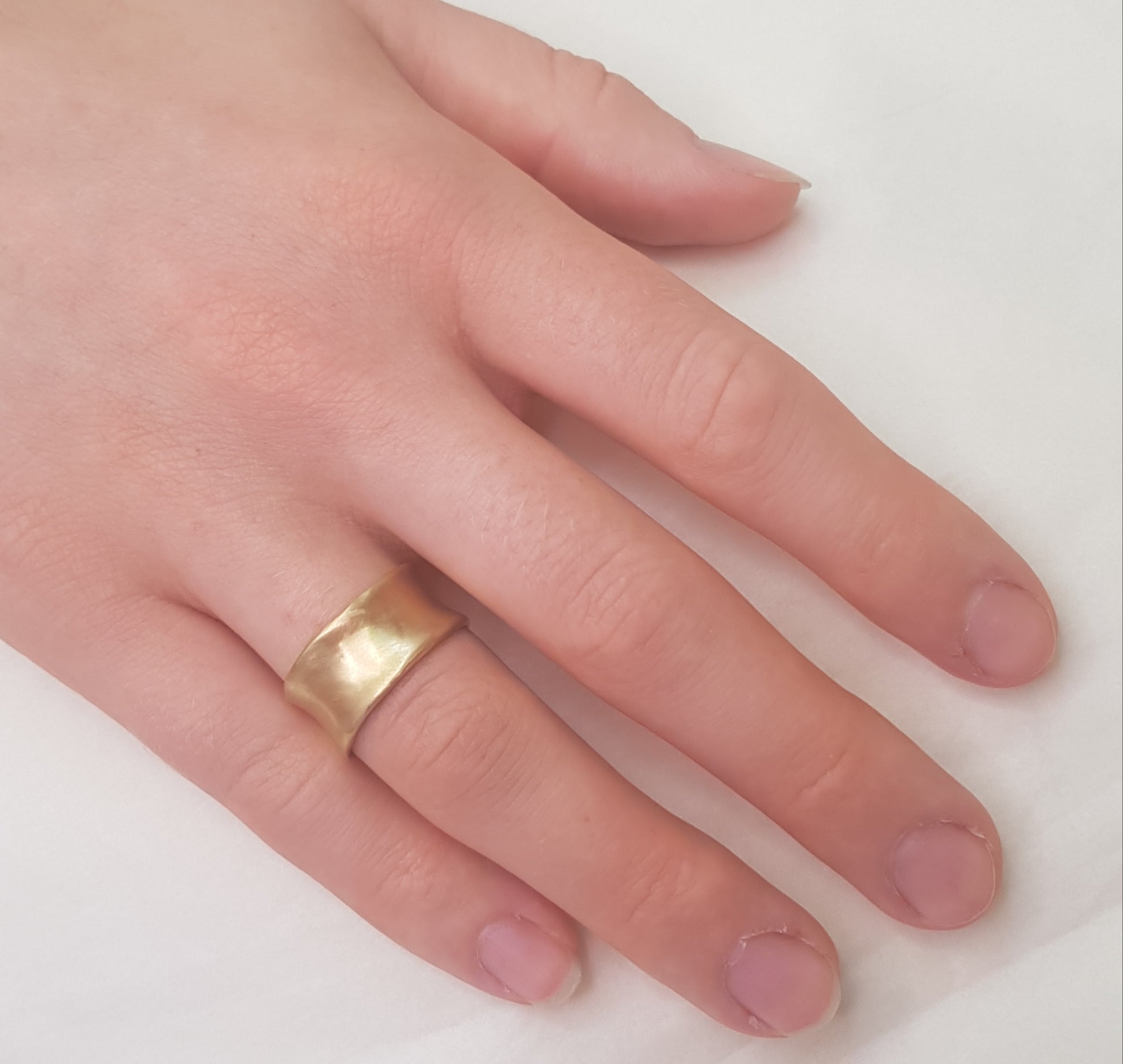 10mm Wide Wedding Ring Matte Gold Finish-ZadokGold