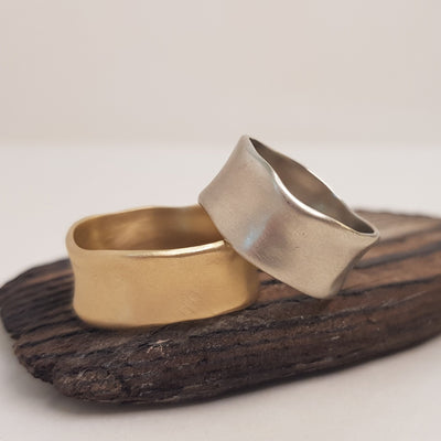 14k white gold and 14k yellow gold rings