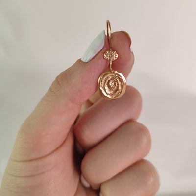 gold spiral disc earrings