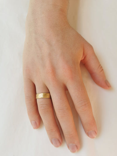 6mm Wide Chunky 18k Gold Ring for Men/Women-ZadokGold