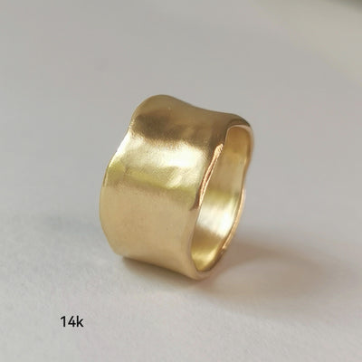 Smooth 18k Gold 11mm Wide Cigar Band Ring-ZadokGold