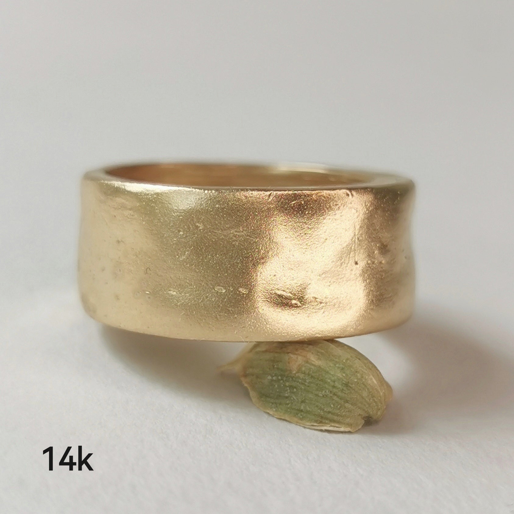 18k Solid Gold Chunky Organic Textured Extra Thick Wedding Ring