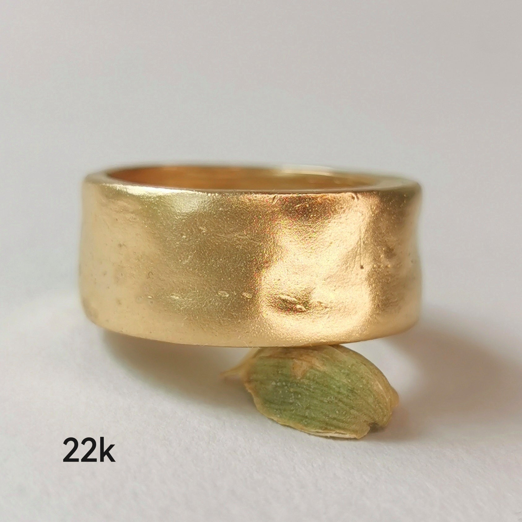 18k Solid Gold Chunky Organic Textured Extra Thick Wedding Ring