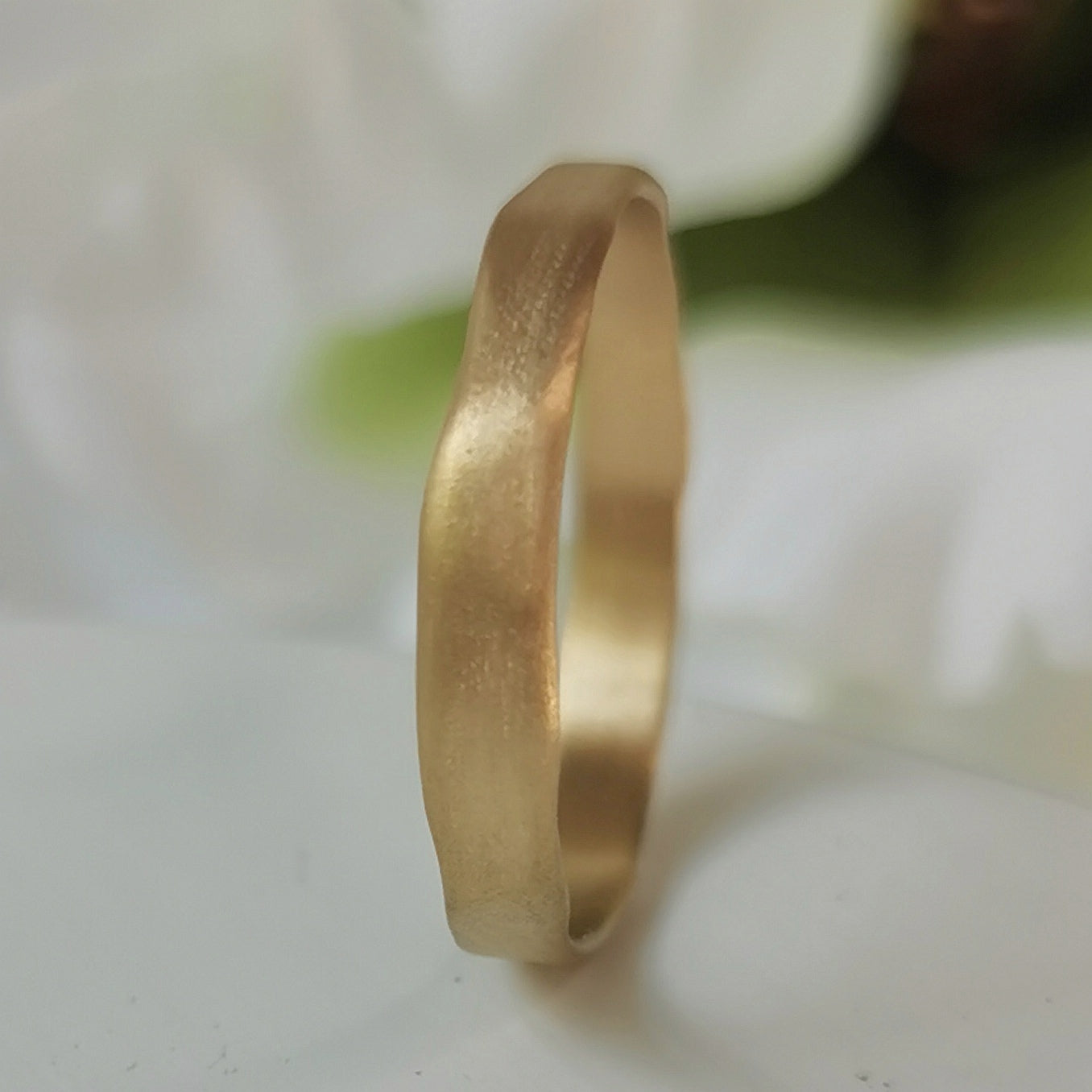 14k Handmade Smooth Matte Gold Ring