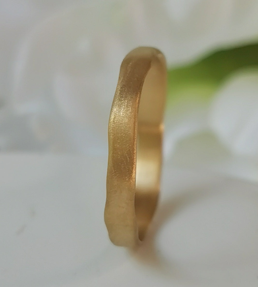 14k Handmade Smooth Matte Gold Ring