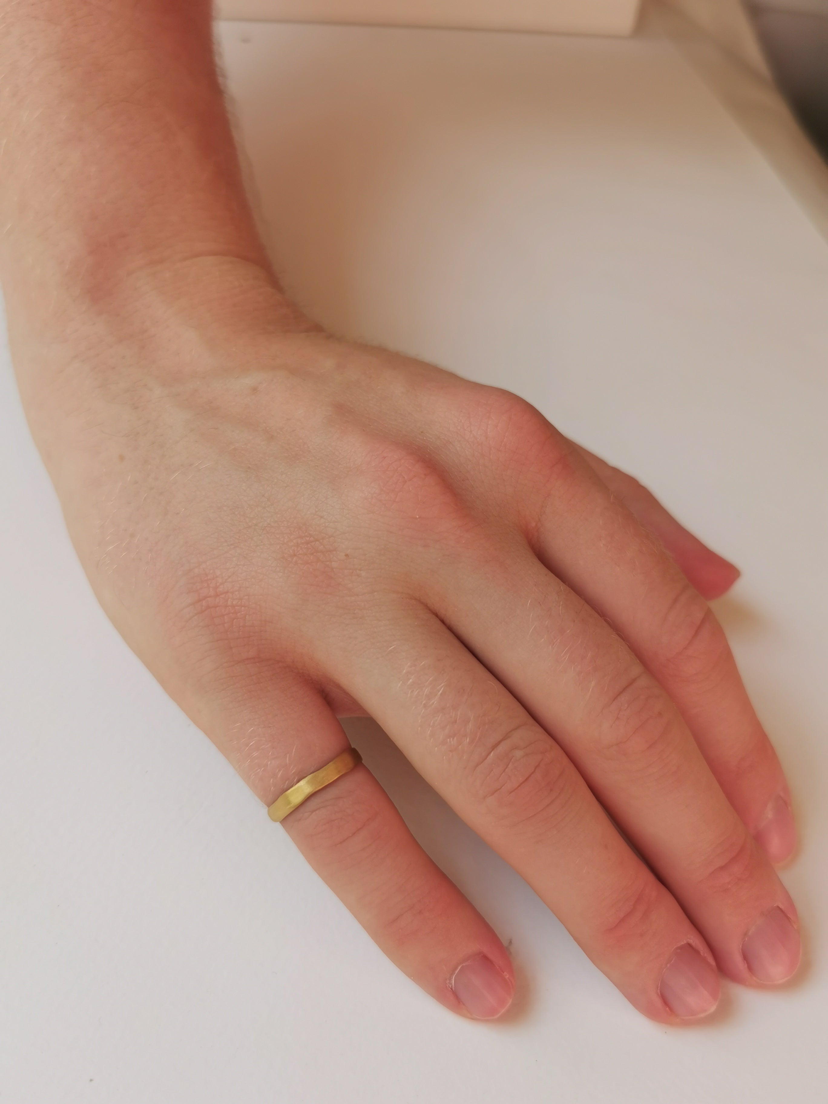 14k Handmade Smooth Matte Gold Ring