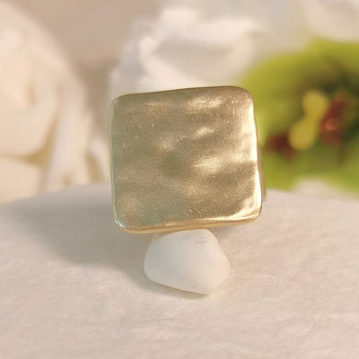 Large 14k Gold Signet Ring, 12mm Square Chunky Ring-ZadokGold