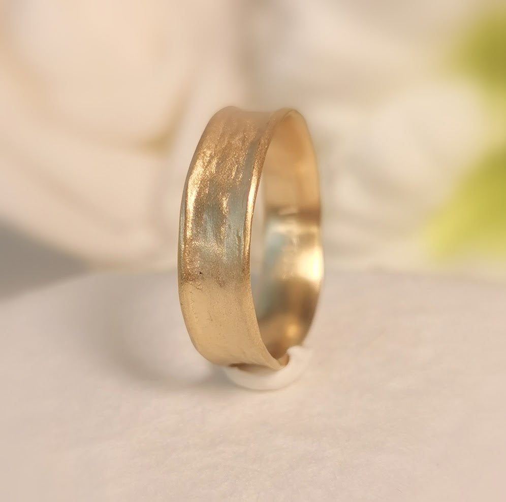 Ancient Organic Raw Textured 18k Gold Ring