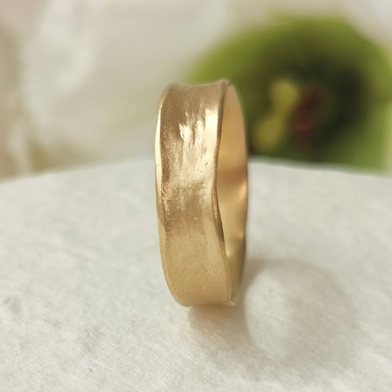 Ancient Organic Raw Textured 18k Gold Ring-ZadokGold