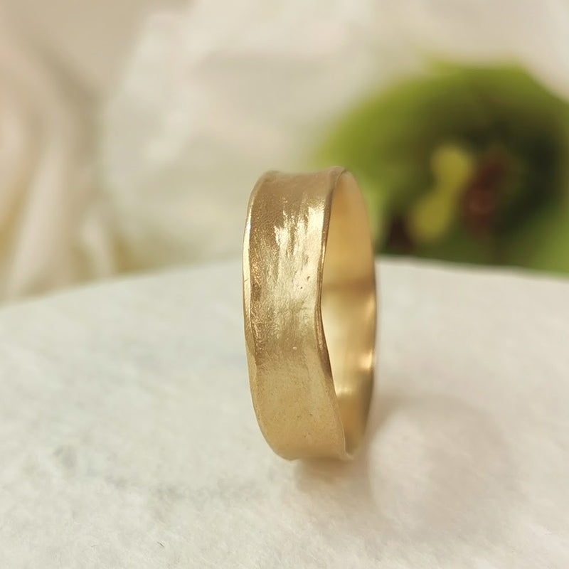 Ancient Organic Raw Textured 18k Gold Ring-ZadokGold