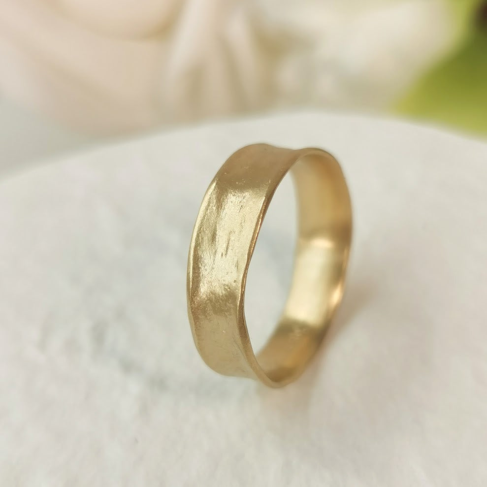 Ancient Organic Raw Textured 18k Gold Ring