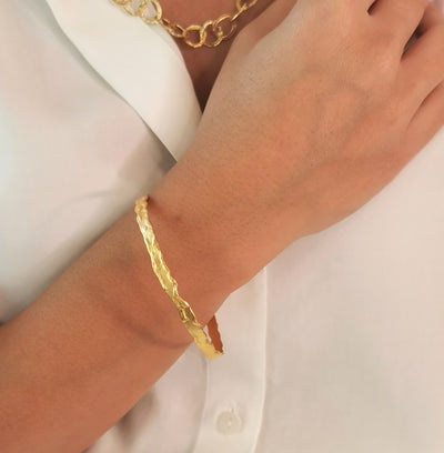 artisan gold jewelry bangle