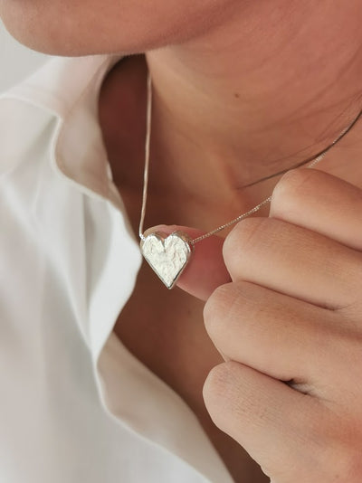 solid silver heart pendant