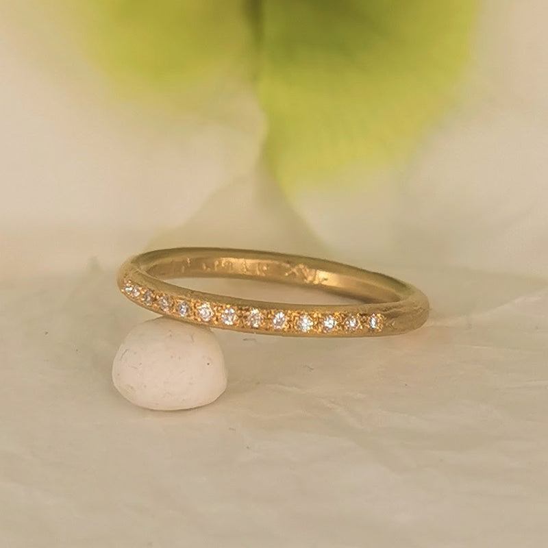 Infinity Pave Diamond Stacking Band Gold Ring