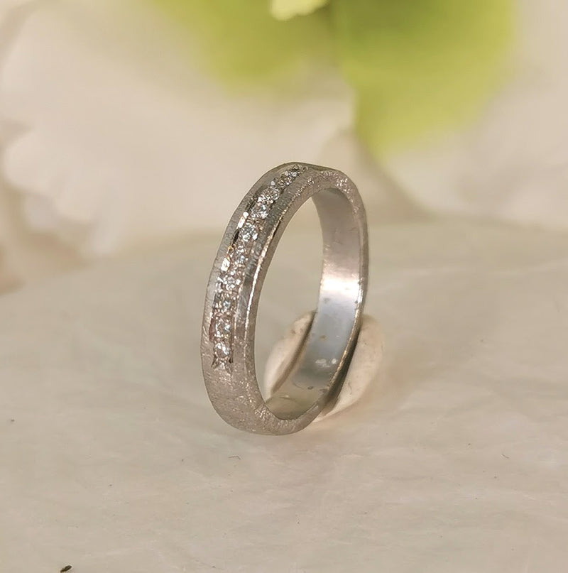 4mm Wide Infinity Pave Engagement Band White Gold Ring