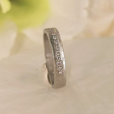 4mm Wide Infinity Pave Engagement Band Ring