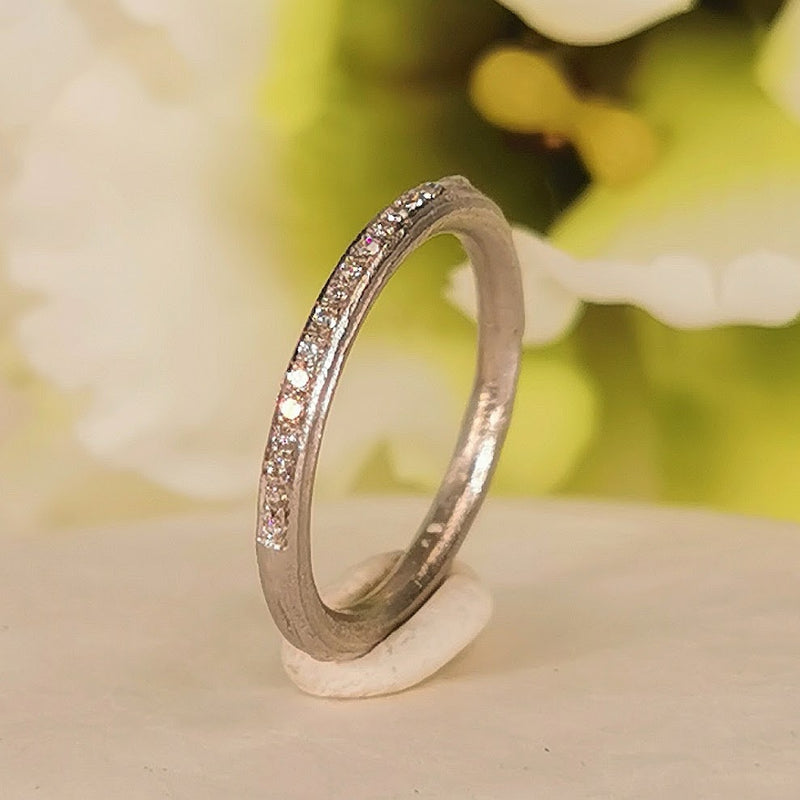 White Gold Diamond Infinity Stacking Ring