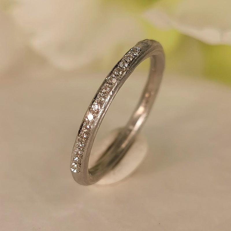 White Gold Diamond Infinity Stacking Ring