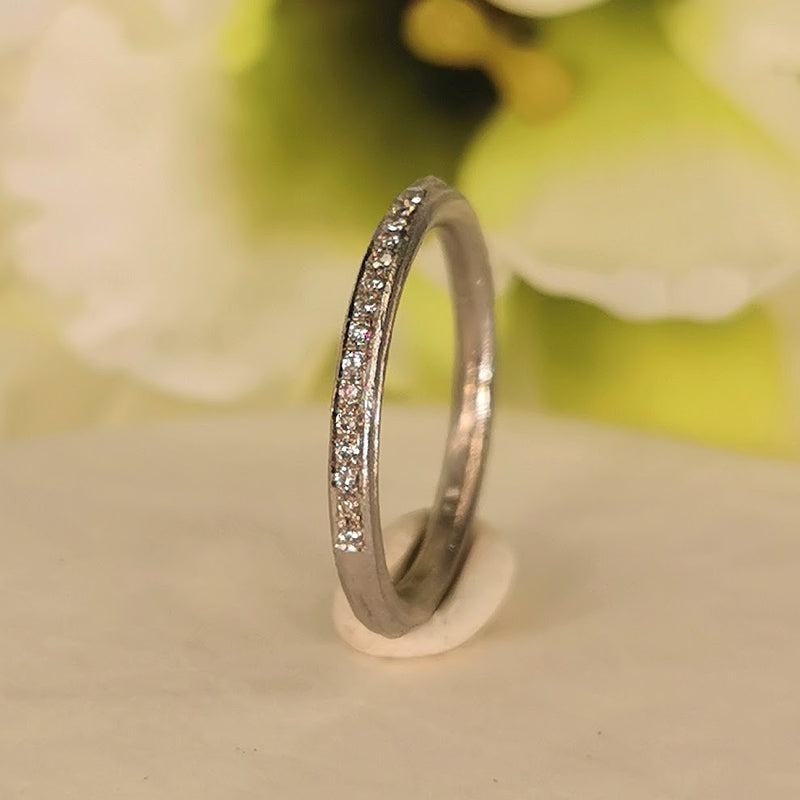 White Gold Diamond Infinity Stacking Ring