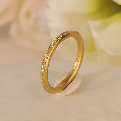 Infinity Pave Diamond Stacking Band Gold Ring