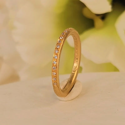 Infinity Pave Diamond Stacking Band Gold Ring