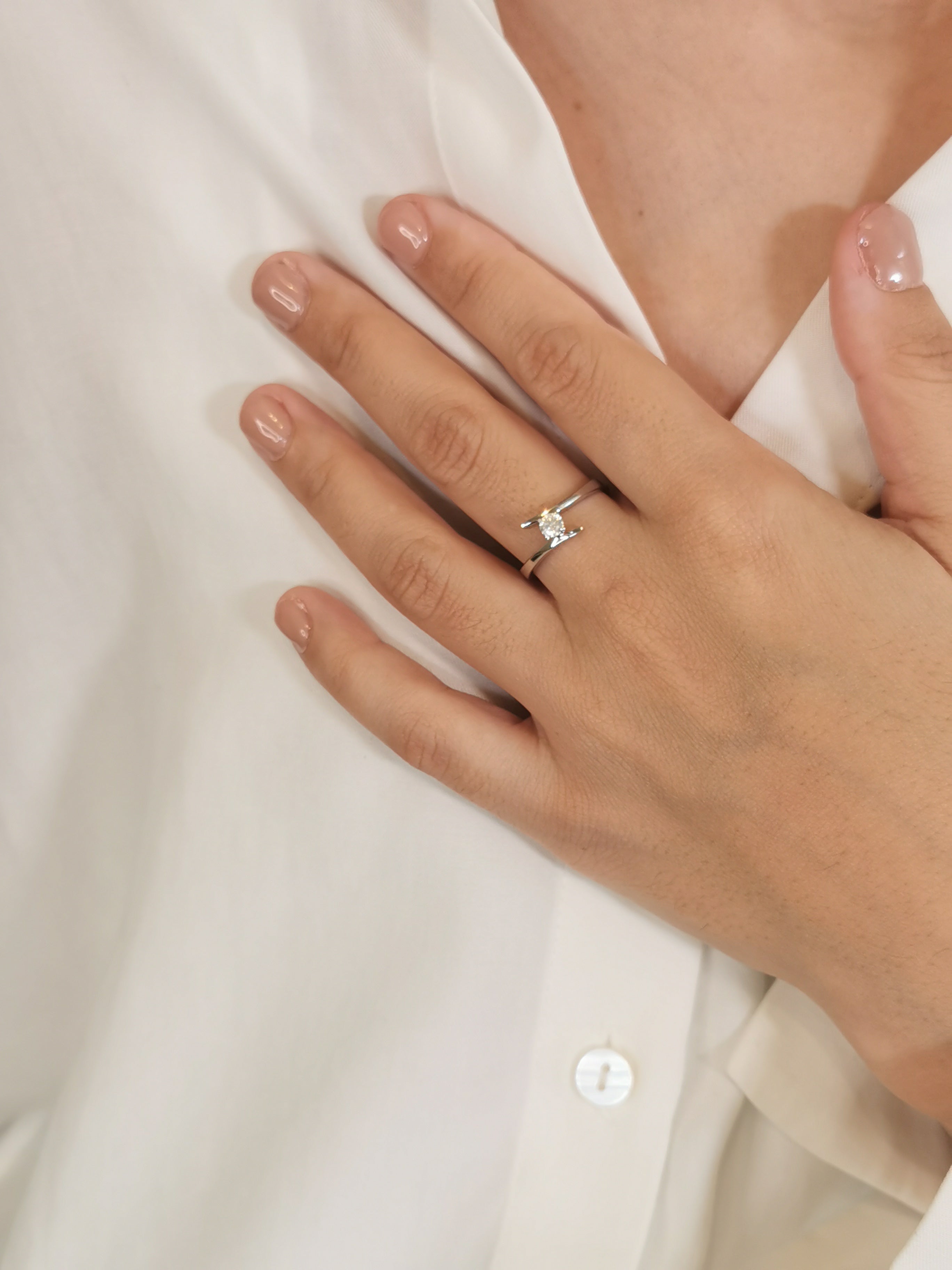 14k Elegant Solitaire Diamond Engagement Ring